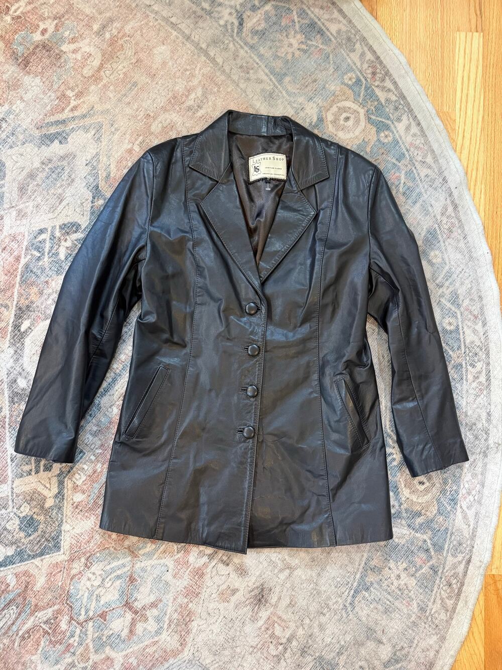 Leather Shop Black Genuine Leather Jacket, Sz 4 (Medium), MSRP $275